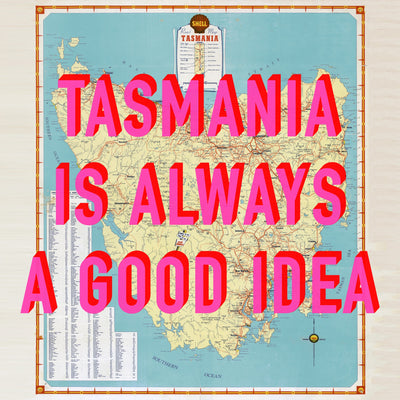 Tasmania Retro Pop Art Map Print (square)