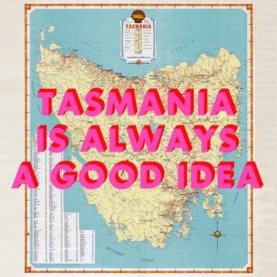 Tasmania Retro Pop Art Map Print (square)