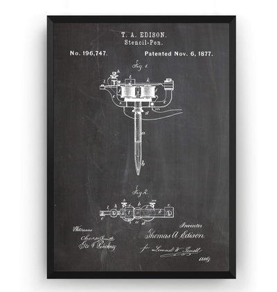 Tattoo Machine 1877 Patent Print - Magic Posters