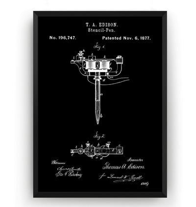 Tattoo Machine 1877 Patent Print - Magic Posters