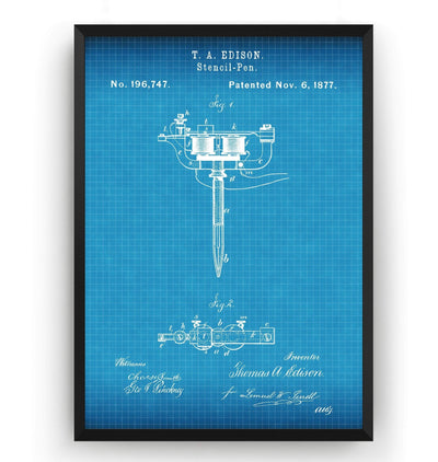 Tattoo Machine 1877 Patent Print - Magic Posters