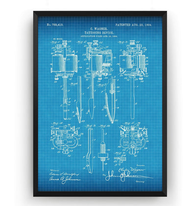 Tattoo Machine 1904 Patent Print - Magic Posters