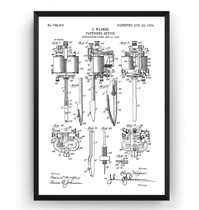 Tattoo Machine 1904 Patent Print - Magic Posters