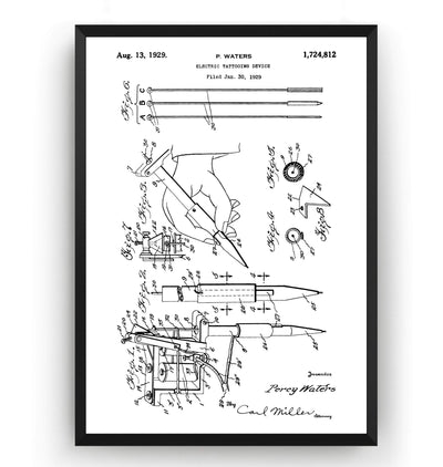Tattoo Machine 1929 Patent Print - Magic Posters