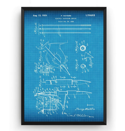 Tattoo Machine 1929 Patent Print - Magic Posters