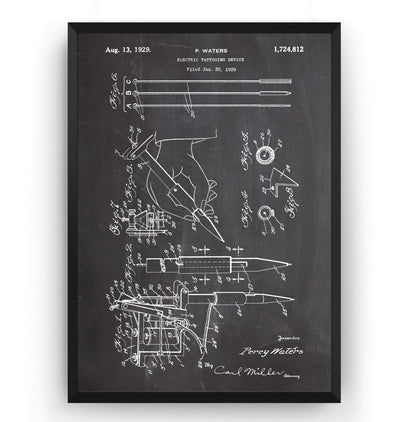 Tattoo Machine 1929 Patent Print - Magic Posters