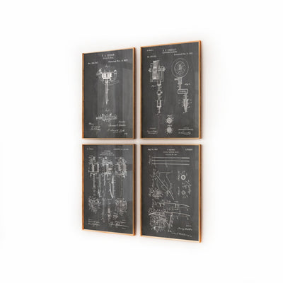 Tattoo Machine Set Of 4 Patent Prints - Magic Posters