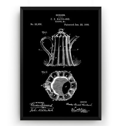 Tea Pot 1895 Patent Print - Magic Posters
