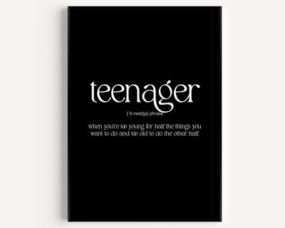 Teenager Definition Print - Magic Posters