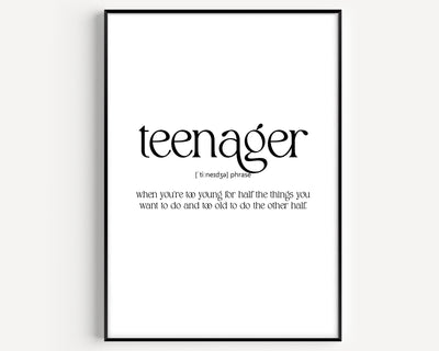 Teenager Definition Print - Magic Posters