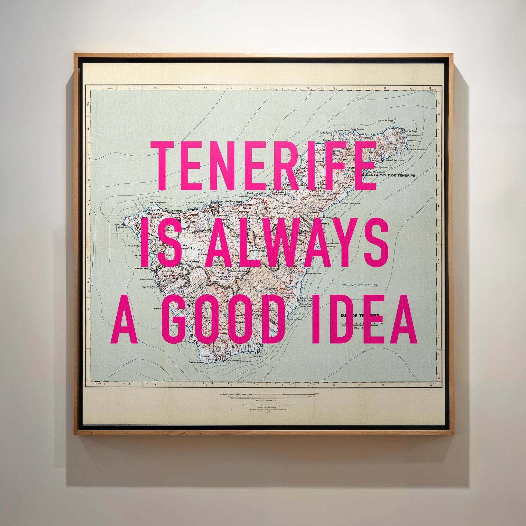Tenerife Retro Pop Art Map Print - Magic Posters