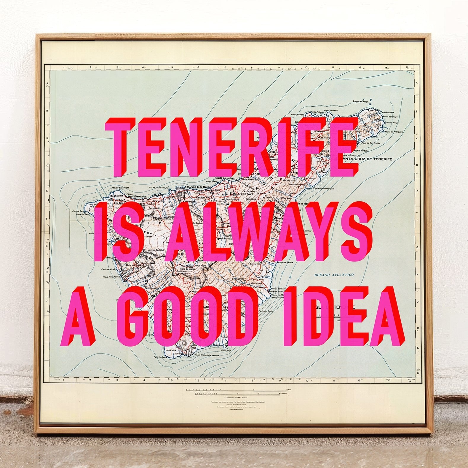 Tenerife Retro Pop Art Map Print - Magic Posters