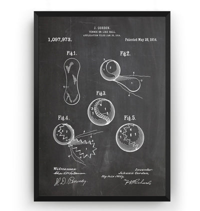 Tennis Ball 1914 Patent Print - Magic Posters