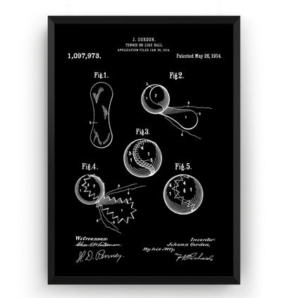 Tennis Ball 1914 Patent Print - Magic Posters