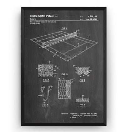 Tennis Court 1982 Patent Print - Magic Posters