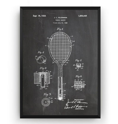 Tennis Racket 1928 Patent Print - Magic Posters