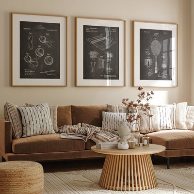 Tennis Set Of 3 Patent Prints - Magic Posters