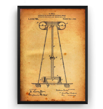 Tesla Apparatus For Transmitting Electrical Energy Patent Print - Magic Posters
