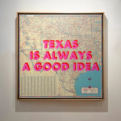 Texas Retro Pop Art Map Print - Magic Posters