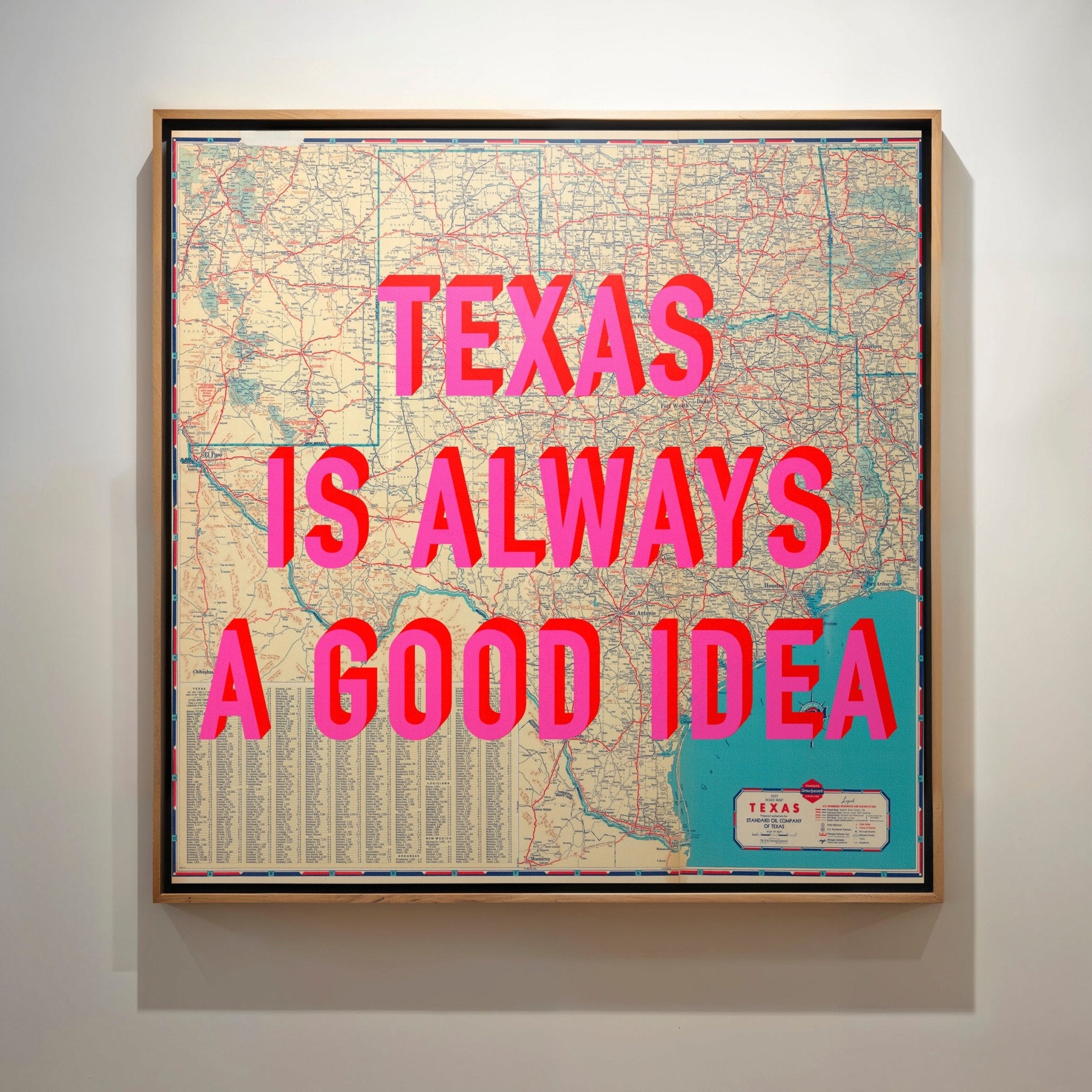 Texas Retro Pop Art Map Print - Magic Posters