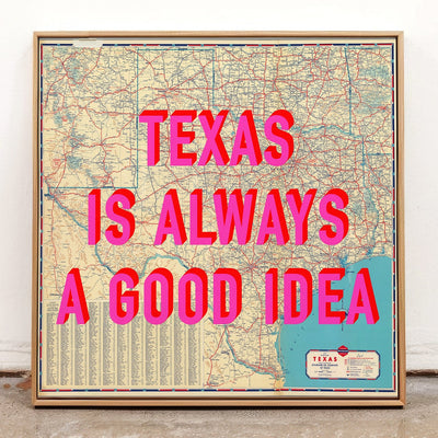 Texas Retro Pop Art Map Print - Magic Posters