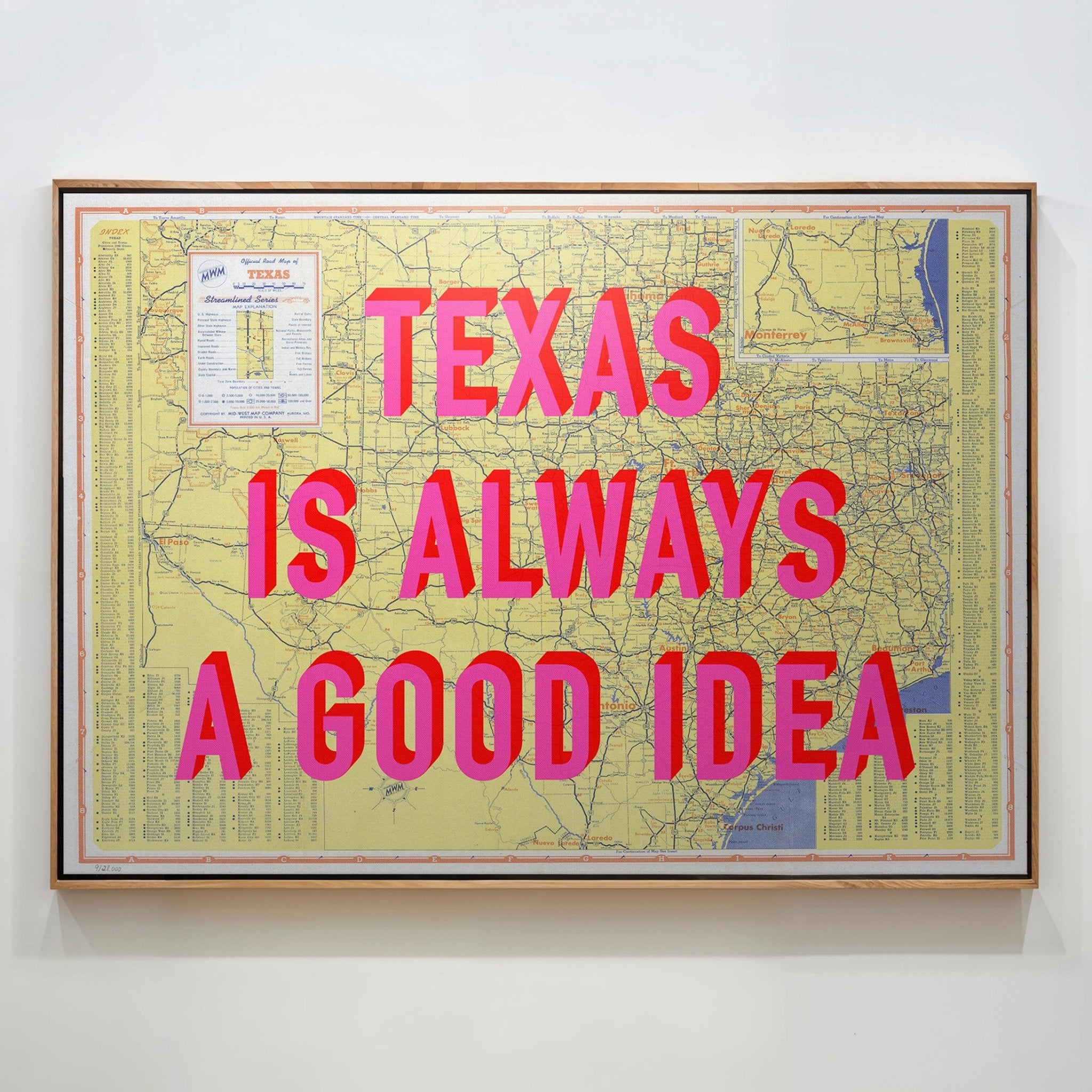 Texas Retro Pop Art Map Print (landscape) - Magic Posters