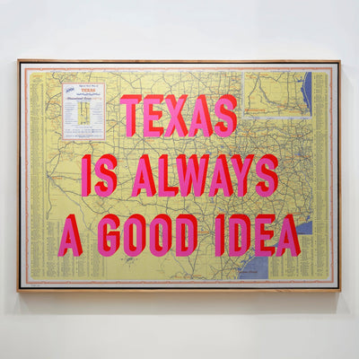 Texas Retro Pop Art Map Print (landscape) - Magic Posters