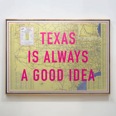 Texas Retro Pop Art Map Print (landscape) - Magic Posters