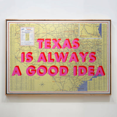 Texas Retro Pop Art Map Print (landscape) - Magic Posters