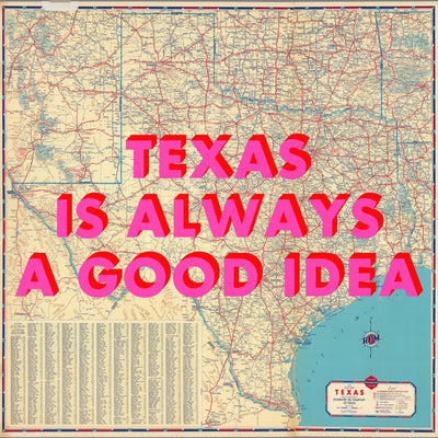 Texas Retro Pop Art Map Print