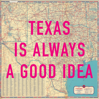 Texas Retro Pop Art Map Print