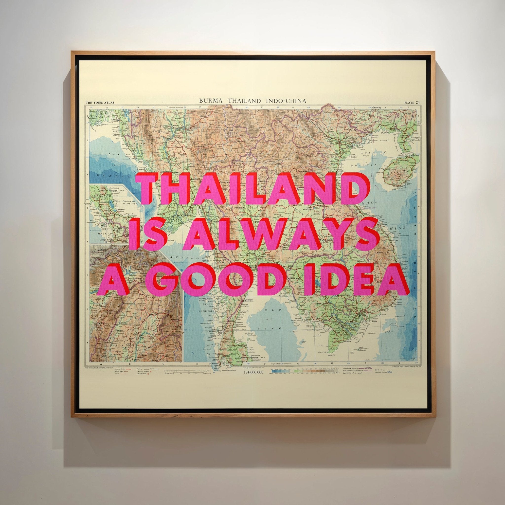 Thailand Retro Pop Art Map Print - Magic Posters