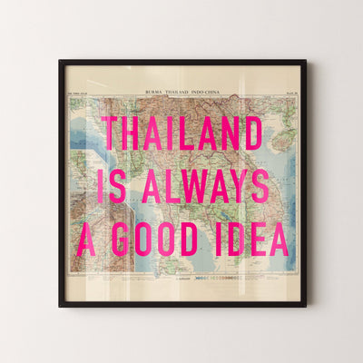 Thailand Retro Pop Art Map Print - Magic Posters
