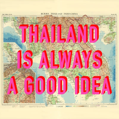 Thailand Retro Pop Art Map Print
