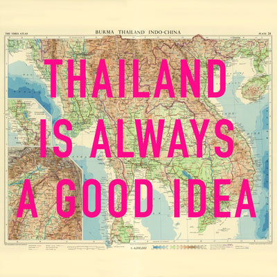 Thailand Retro Pop Art Map Print