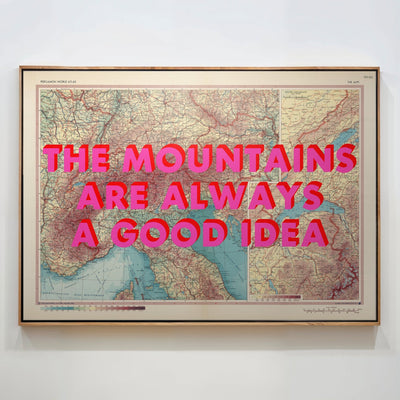 The Alps Retro Pop Art Map Print - Magic Posters