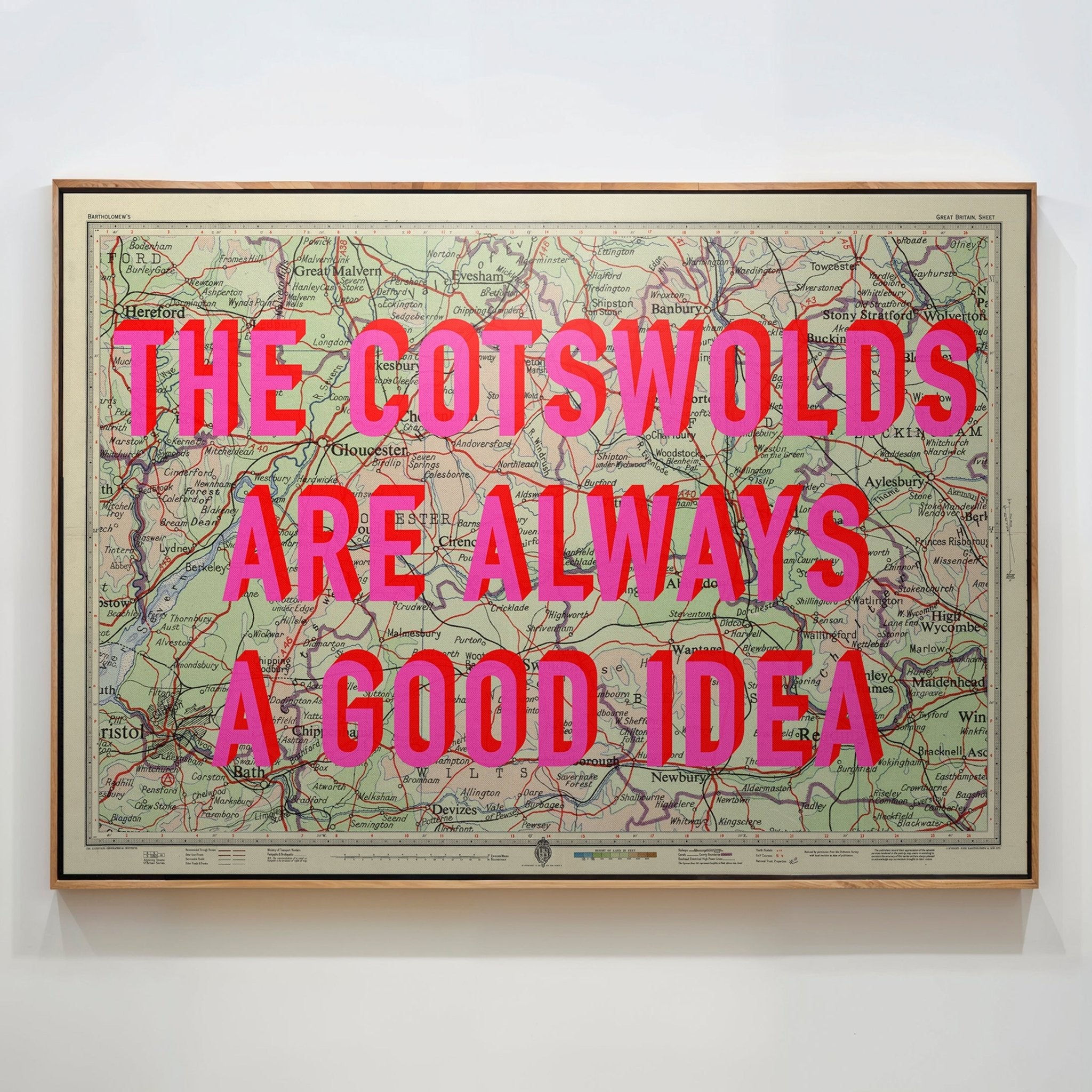 The Cotswolds Retro Pop Art Map Print (Landscape) - Magic Posters