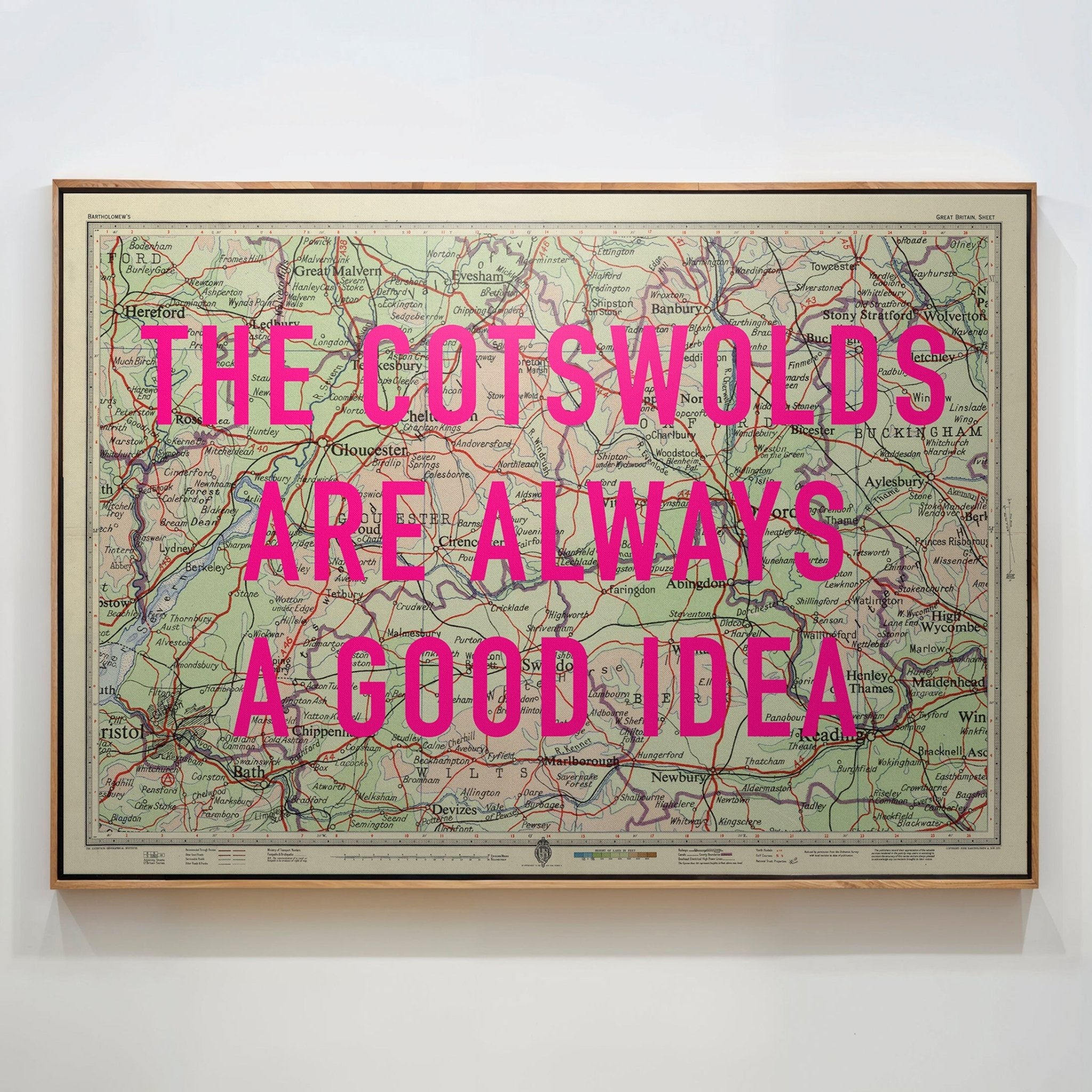The Cotswolds Retro Pop Art Map Print (Landscape) - Magic Posters