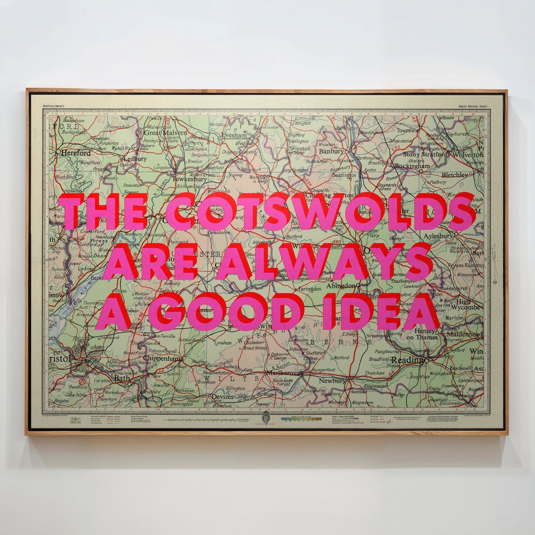 The Cotswolds Retro Pop Art Map Print (Landscape) - Magic Posters