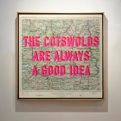 The Cotswolds Retro Pop Art Map Print (Square) - Magic Posters
