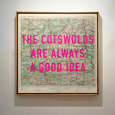 The Cotswolds Retro Pop Art Map Print (Square) - Magic Posters