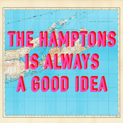 The Hamptons Retro Pop Art Map Print