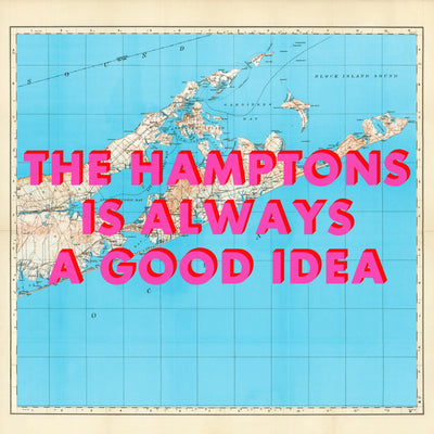 The Hamptons Retro Pop Art Map Print