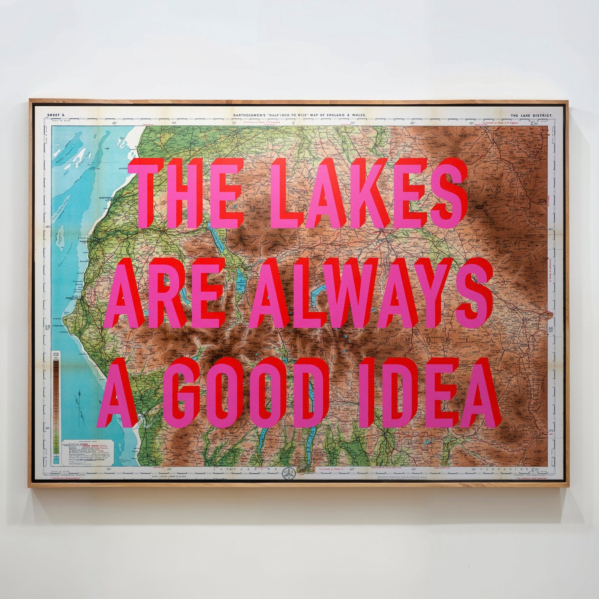 The Lake District Retro Pop Art Map Print (Landscape) - Magic Posters