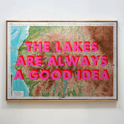 The Lake District Retro Pop Art Map Print (Landscape) - Magic Posters