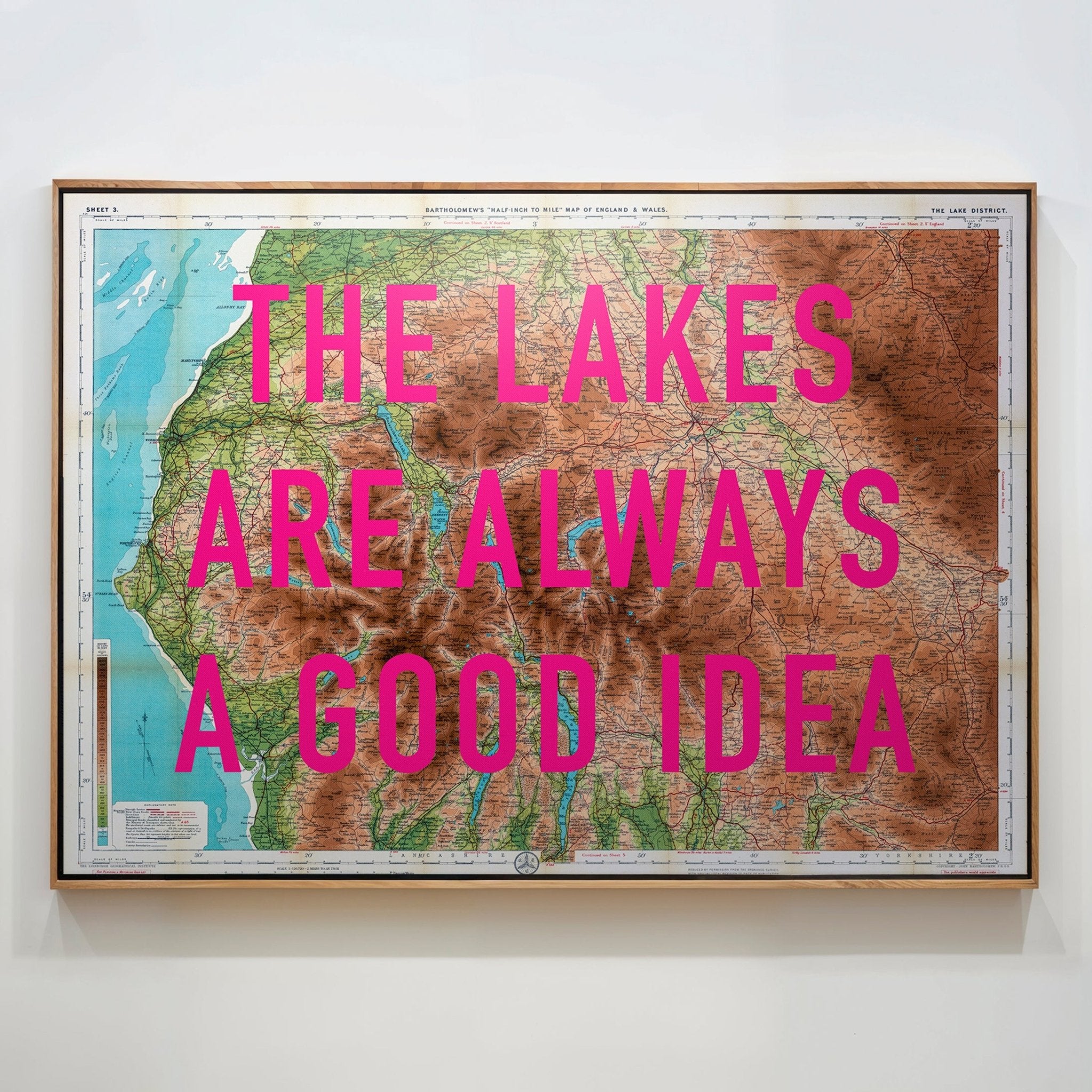 The Lake District Retro Pop Art Map Print (Landscape) - Magic Posters