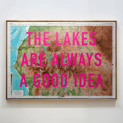 The Lake District Retro Pop Art Map Print (Landscape) - Magic Posters
