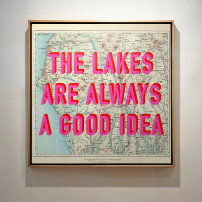 The Lake District Retro Pop Art Map Print (Square) - Magic Posters