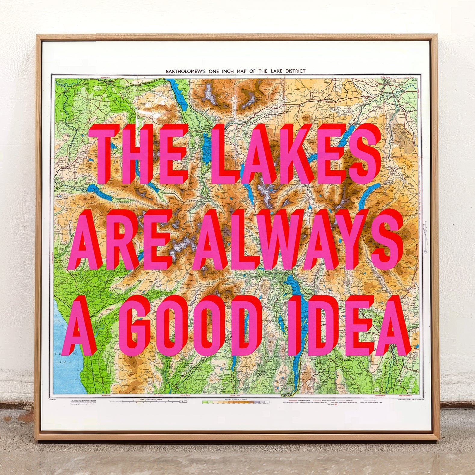 The Lake District Retro Pop Art Map Print (Square v2) - Magic Posters