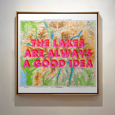 The Lake District Retro Pop Art Map Print (Square v2) - Magic Posters
